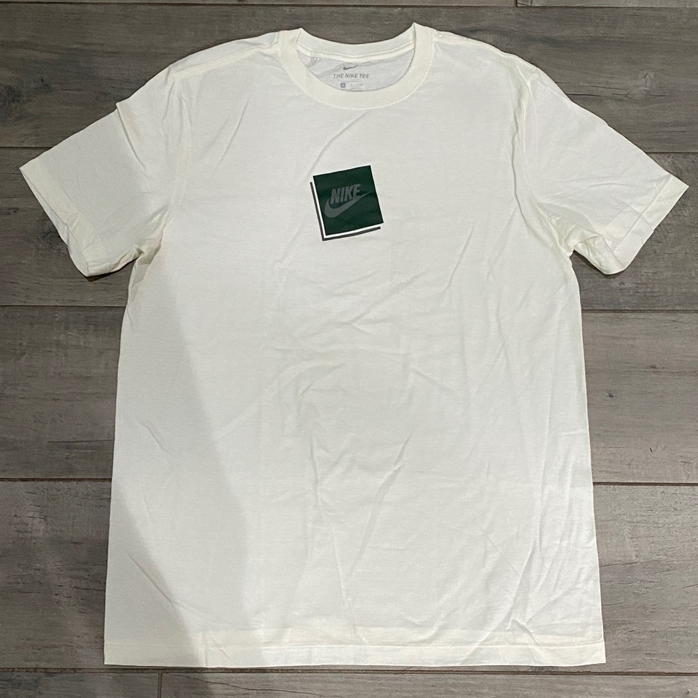 Nike Cream Tee with Green Logo